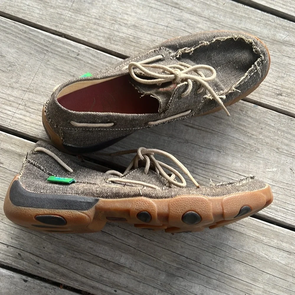 TWISTED X Men's Driving Moc Boat Shoes Eco Dust Size 8 - Picture 3 of 11